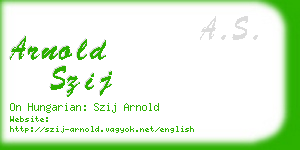 arnold szij business card